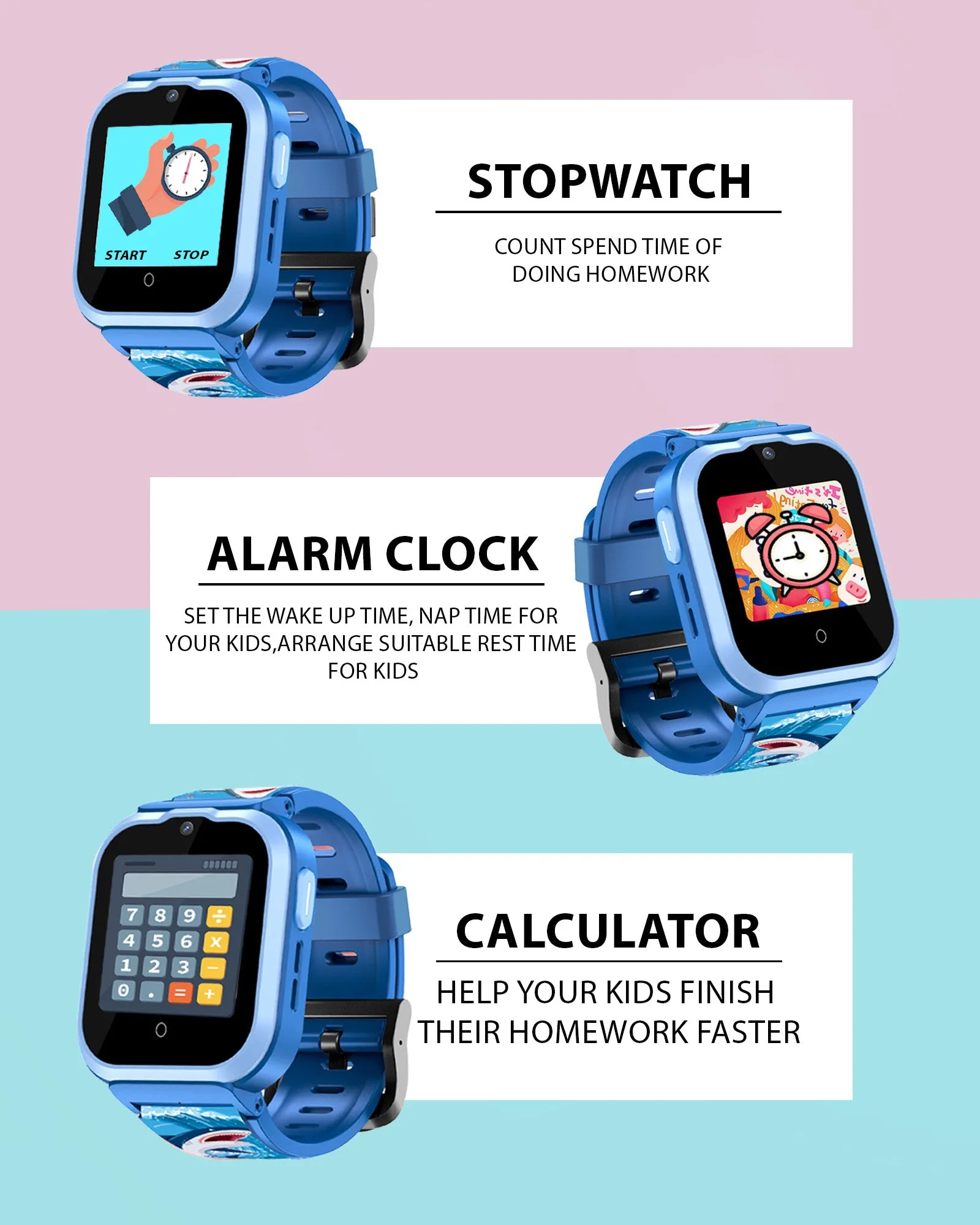 Spiky Cyclops 4g Video & Voice Calling Dewatering Waterproof Kids Smartwatch Printed strap - Camo