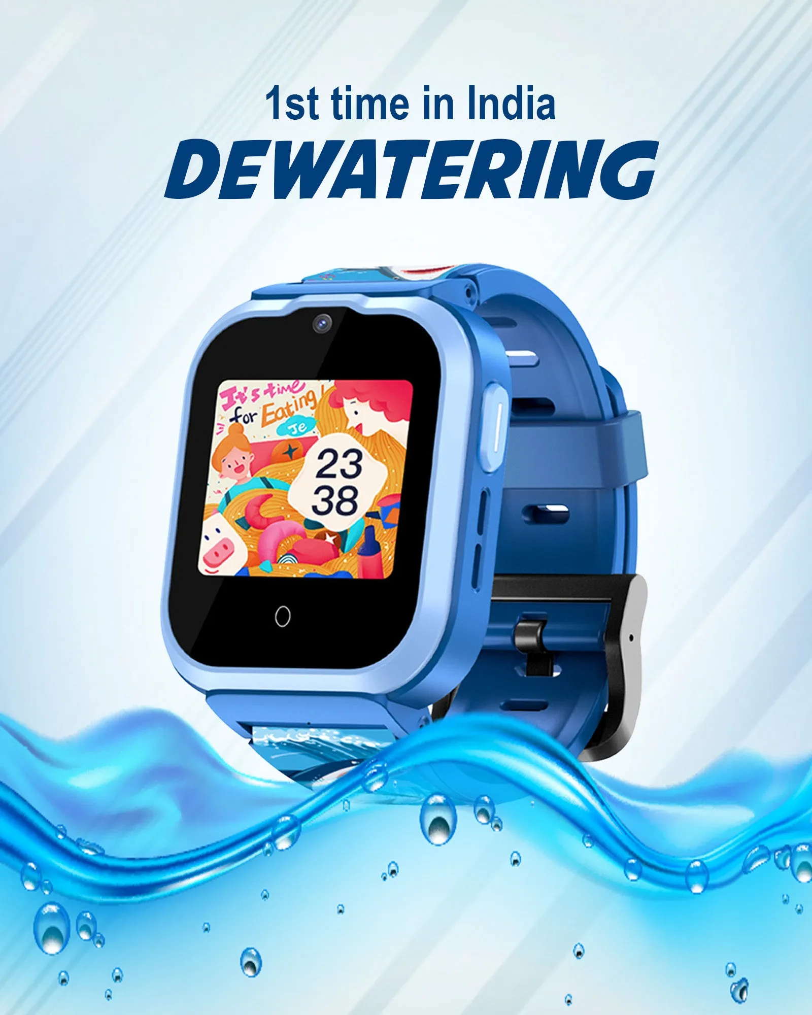 Spiky Cyclops 4g Video & Voice Calling Dewatering Waterproof Kids Smartwatch Printed strap - Camo