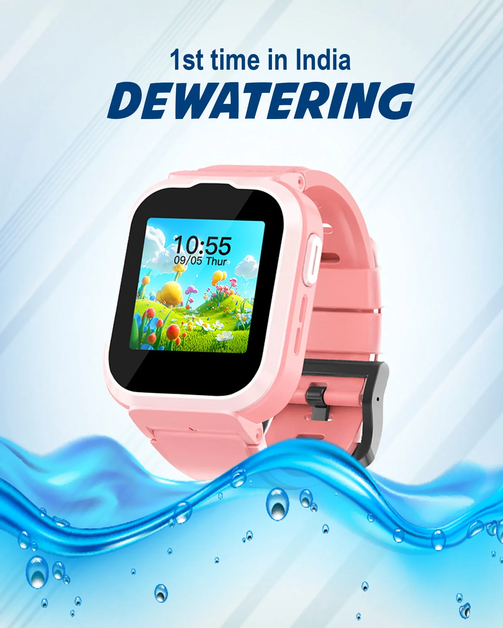 Spiky Cyclops 4g Video & Voice Calling Dewatering Waterproof Kids Smartwatch Printed strap - Camo
