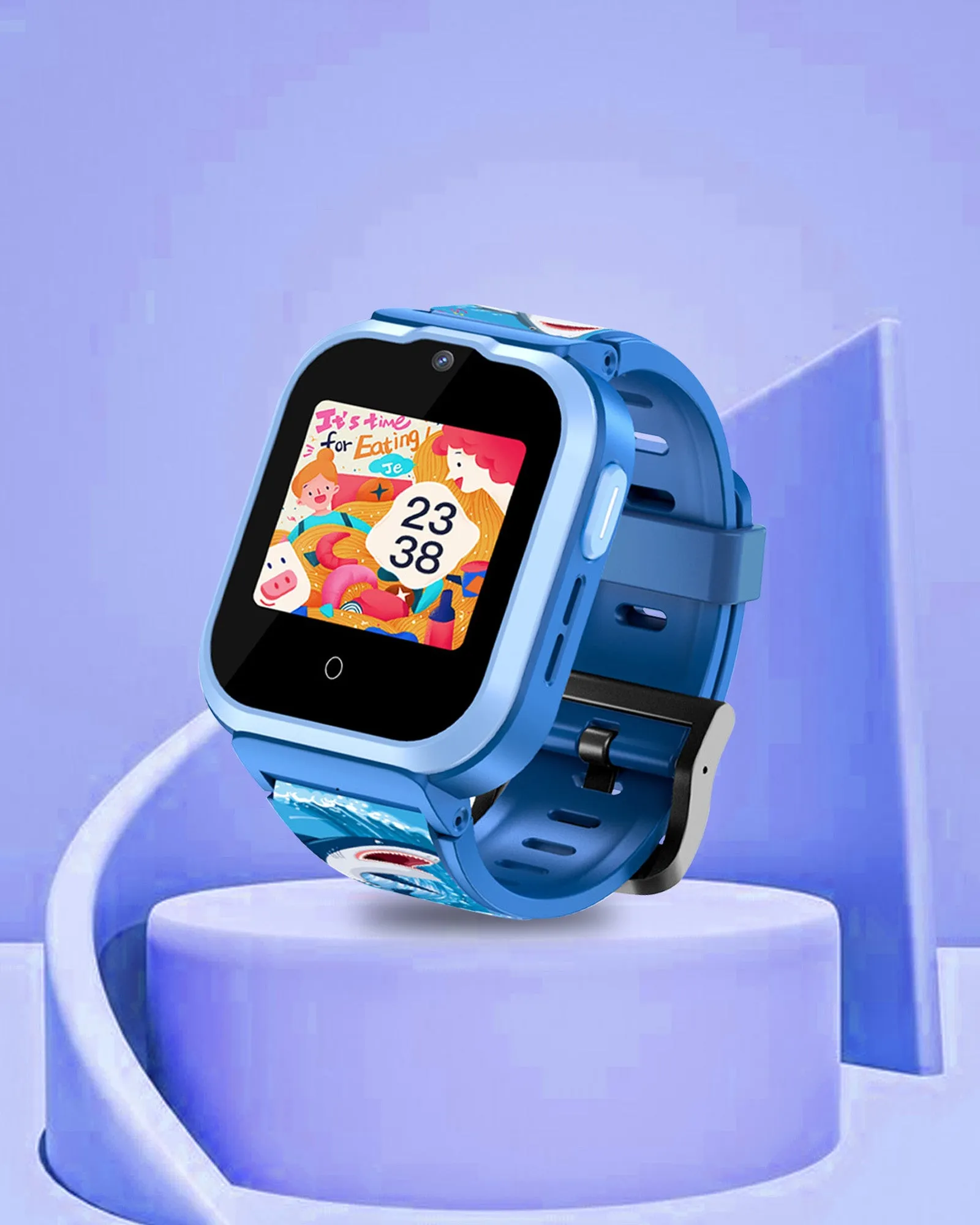 Spiky Cyclops 4g Video & Voice Calling Dewatering Waterproof Kids Smartwatch Printed strap - Camo