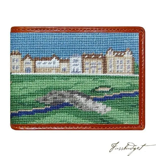St Andrews Scene Needlepoint Bi-Fold Wallet