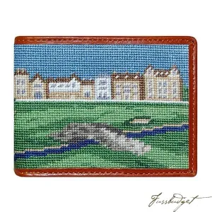 St Andrews Scene Needlepoint Bi-Fold Wallet