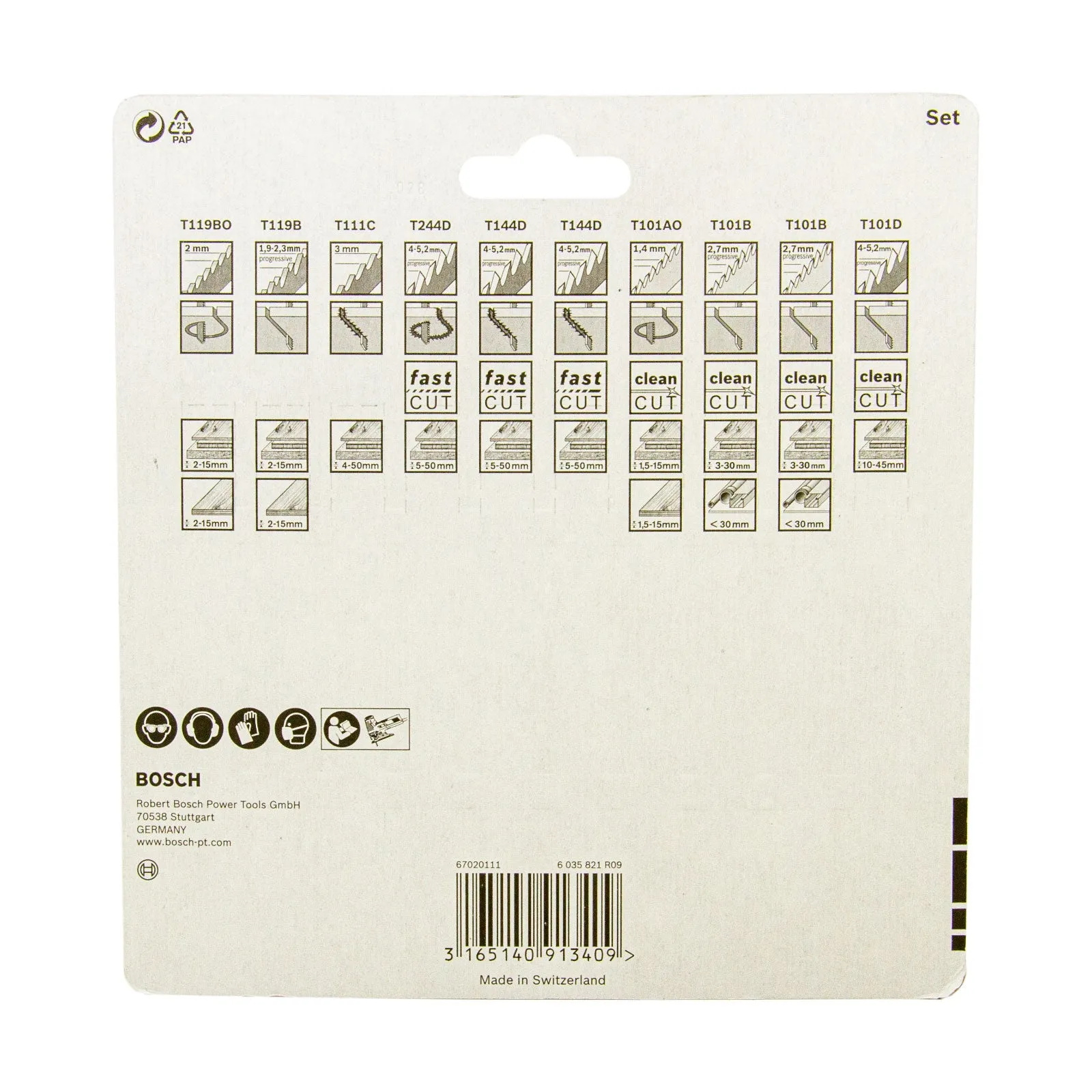 Stichsägeblatt Set 10-tlg. für Holz, Basic Clean Speed Wood