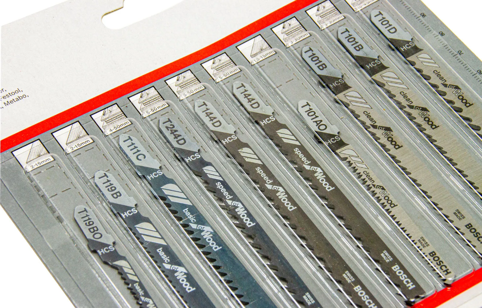 Stichsägeblatt Set 10-tlg. für Holz, Basic Clean Speed Wood