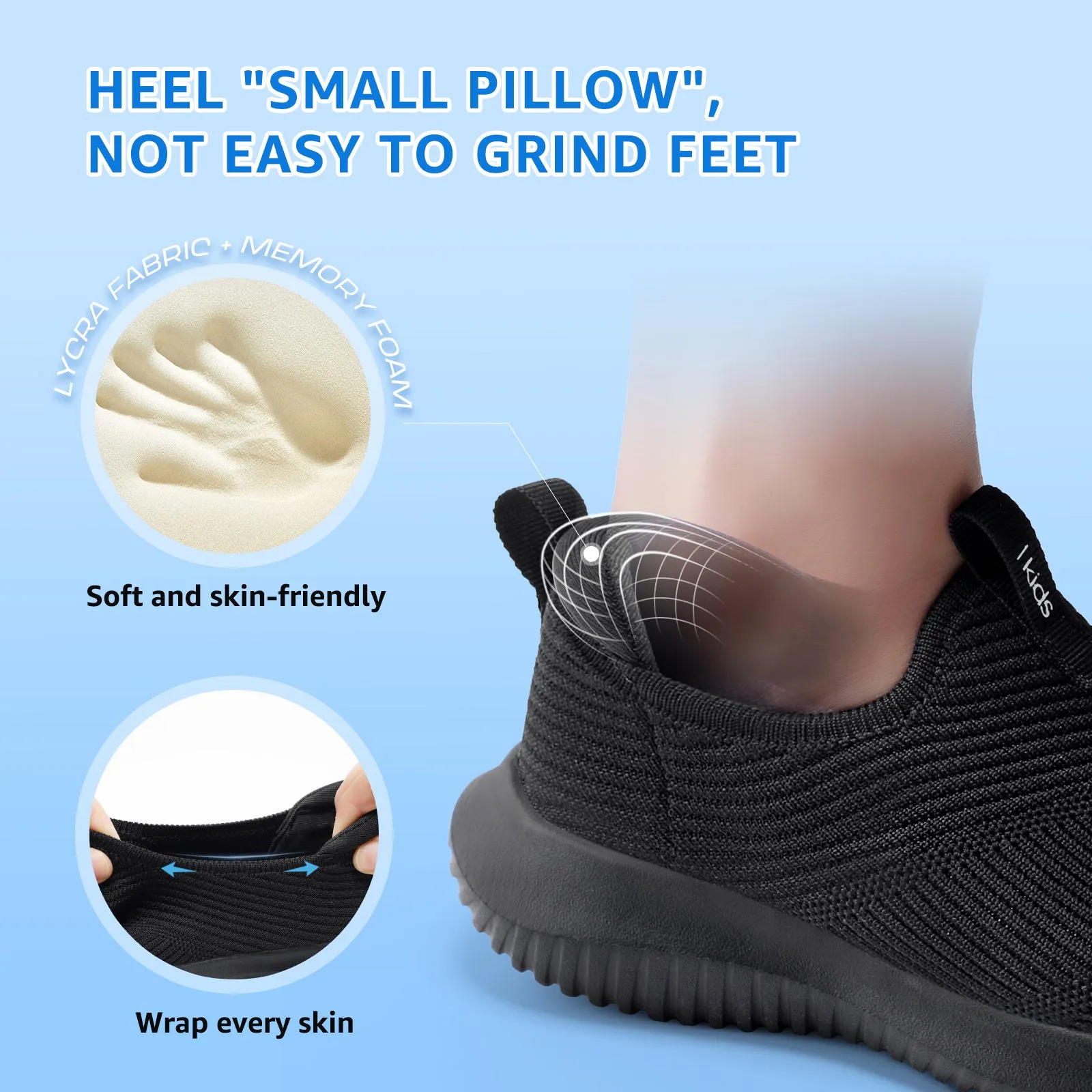 STQ Kids Shoes Girls Boys Lightweight Slip on Walking Sneakers