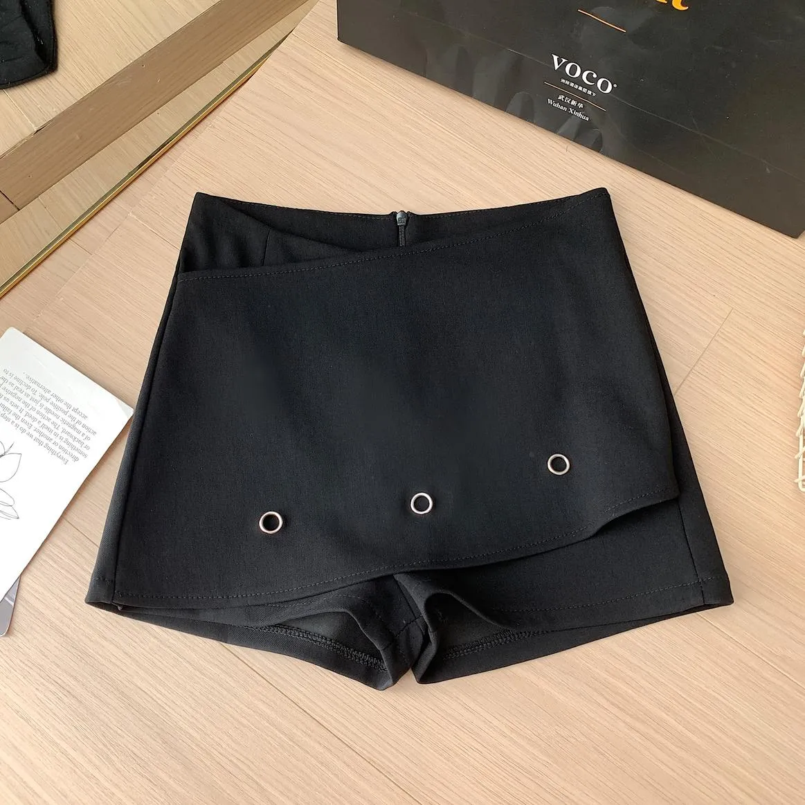 Stylish Solid Color A-line Chino Shorts for Women