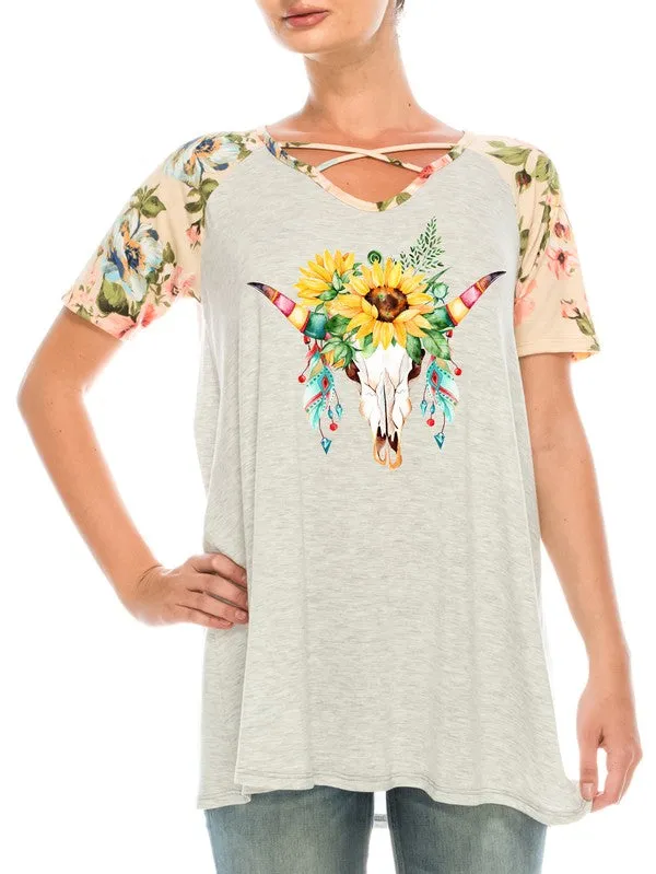 Sunflower & Steer Top