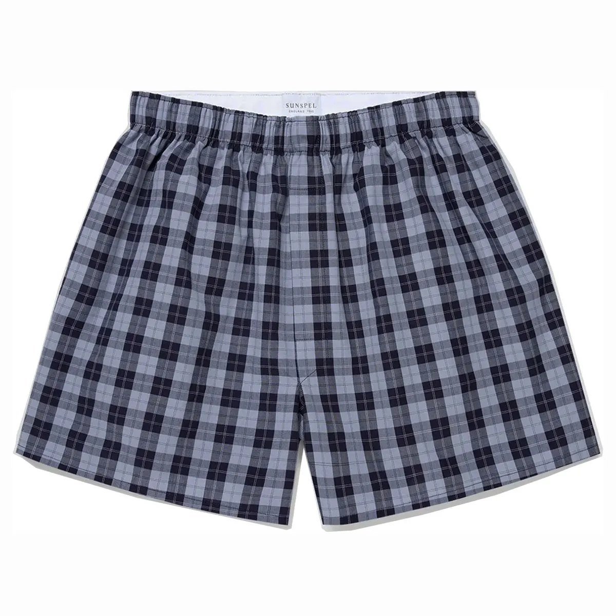 Sunspel  Boxer Short Blue Check