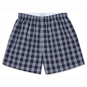Sunspel  Boxer Short Blue Check