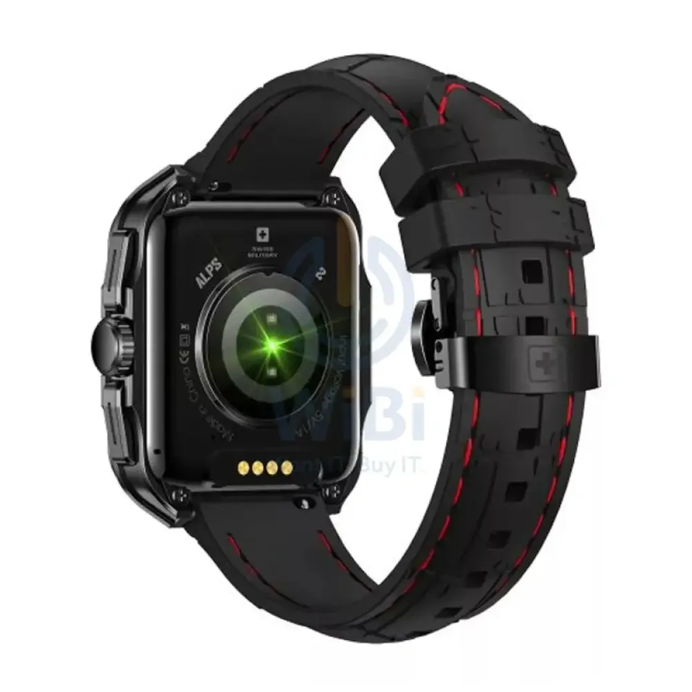 Swiss Military Smart Watch With GunFrame Black Silicon Strap