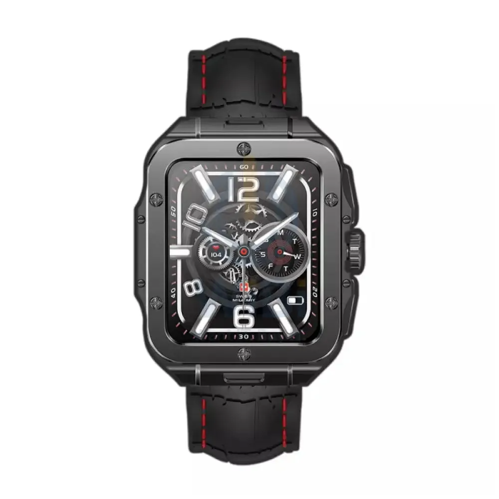 Swiss Military Smart Watch With GunFrame Black Silicon Strap