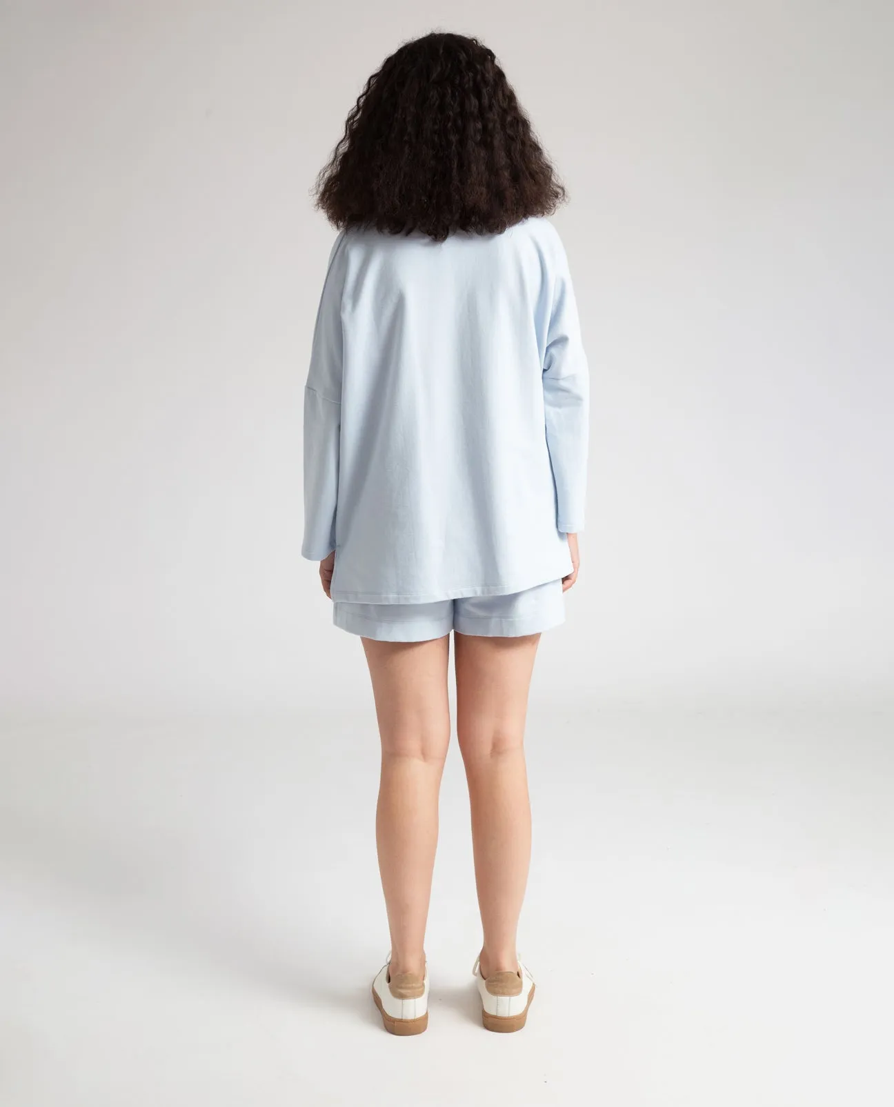 Sylvia Organic Cotton Shorts In Pale Blue