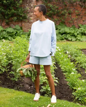 Sylvia Organic Cotton Shorts In Pale Blue