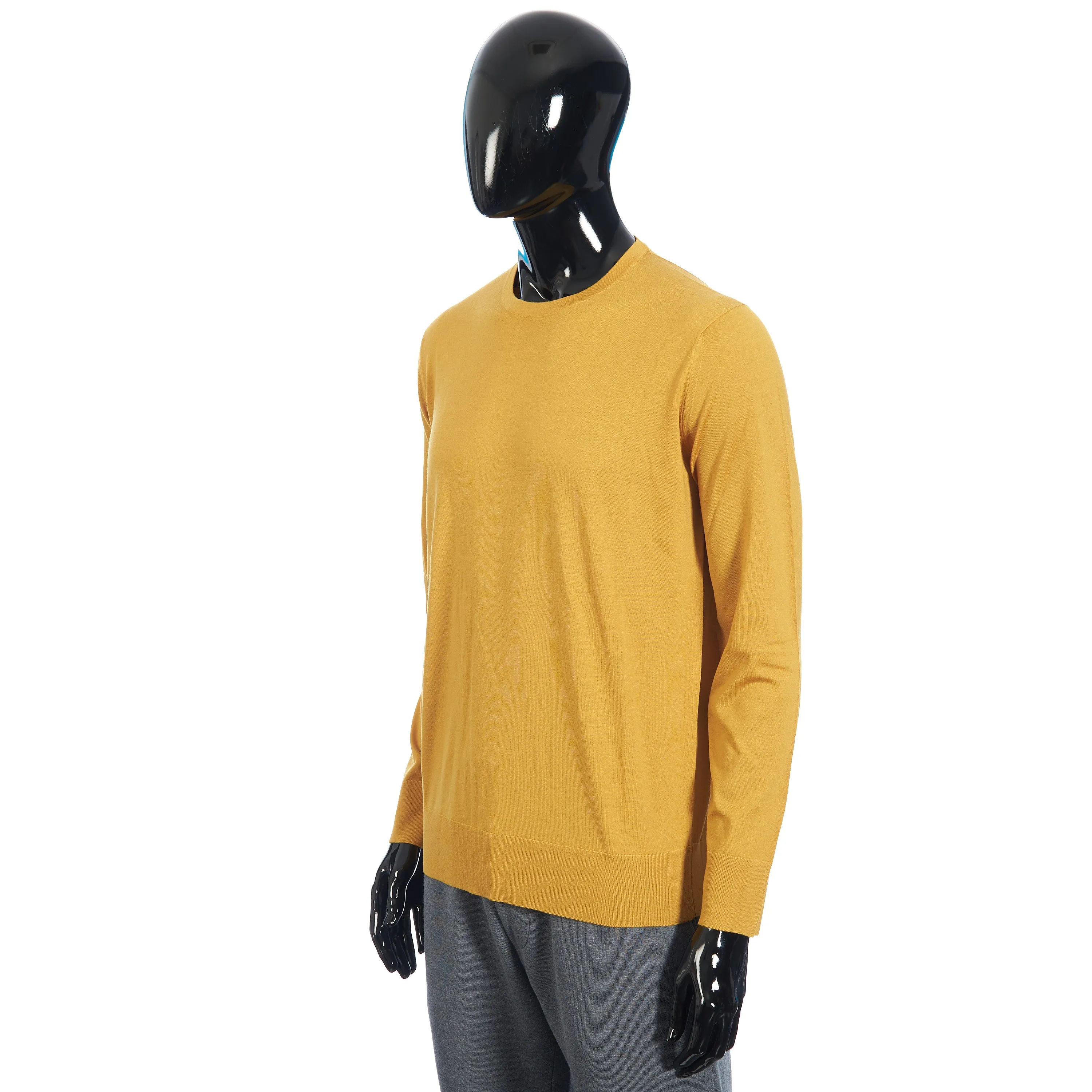 T-Shirt Crewneck Longsleeve In Moroccan Yellow Wish Wool