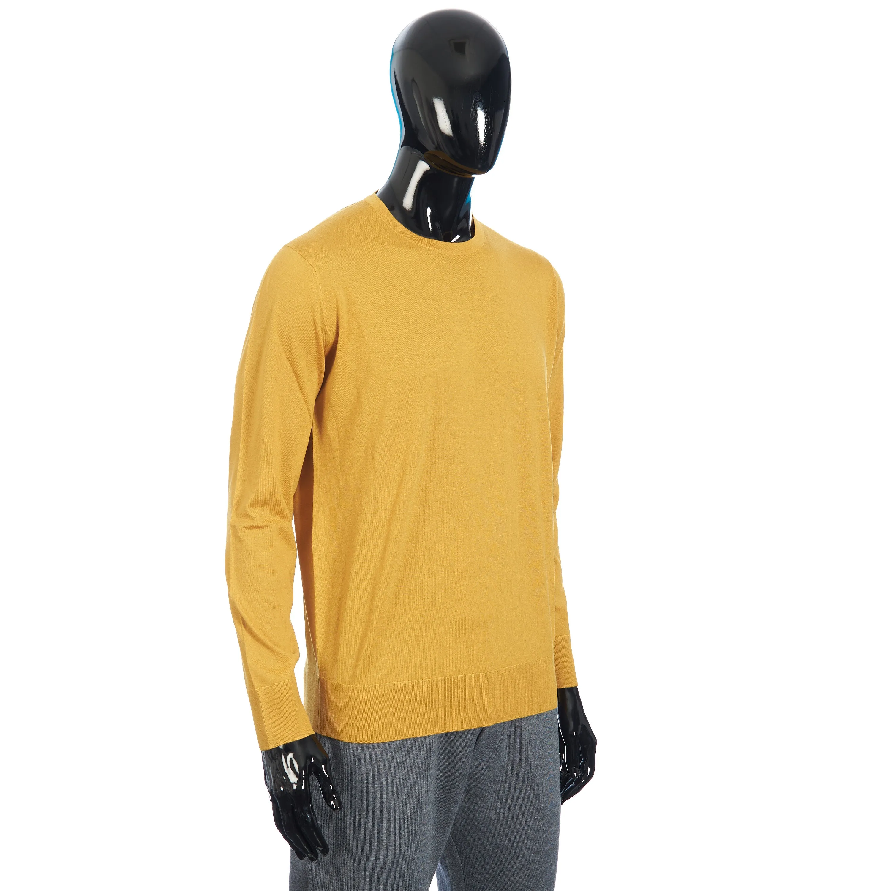 T-Shirt Crewneck Longsleeve In Moroccan Yellow Wish Wool