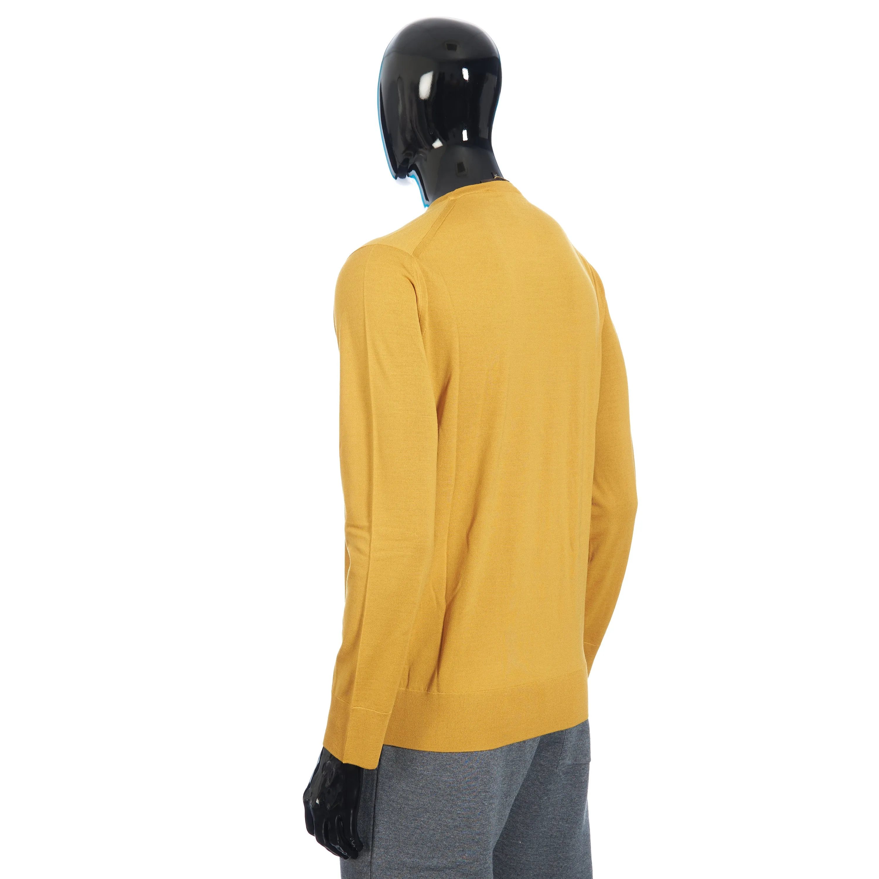 T-Shirt Crewneck Longsleeve In Moroccan Yellow Wish Wool