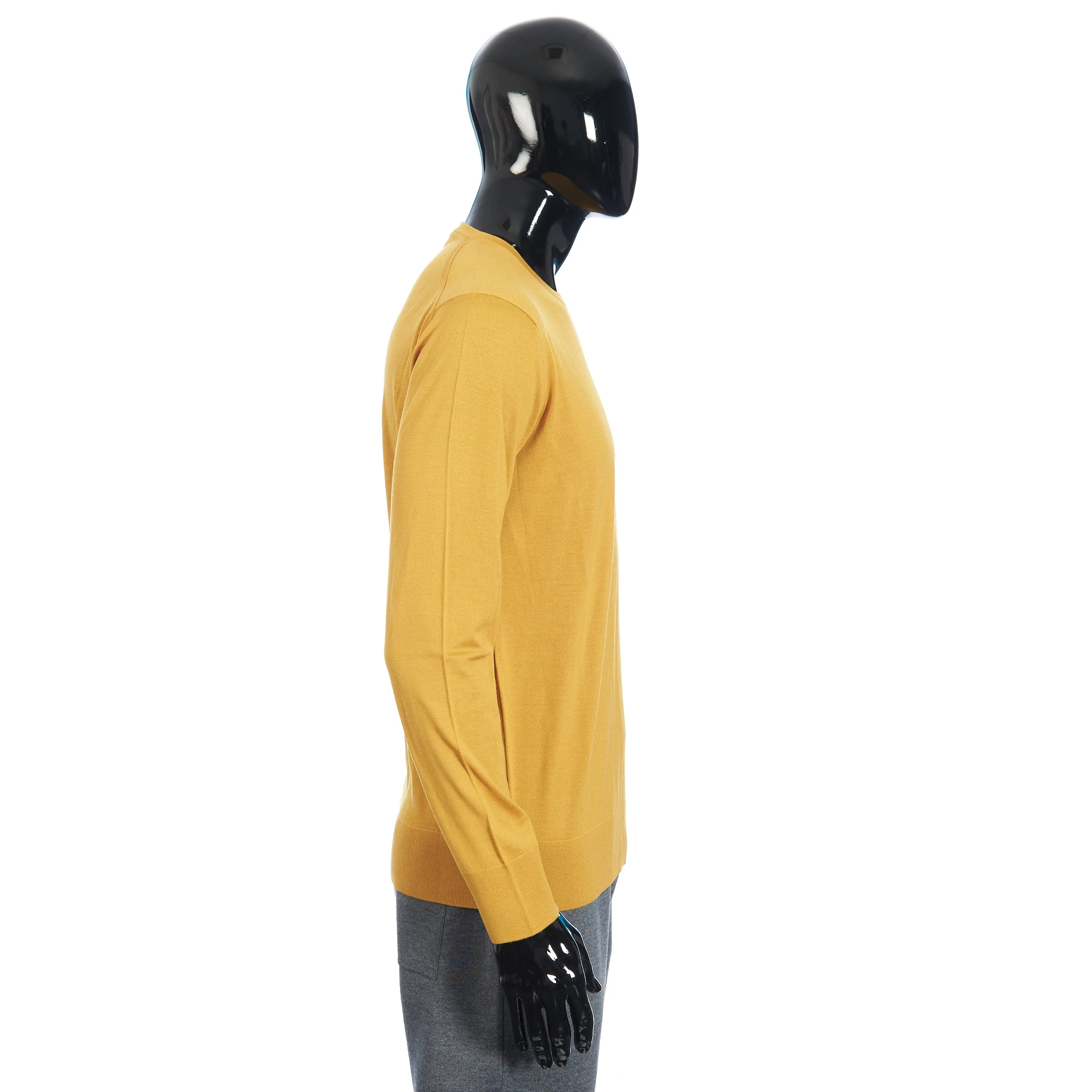 T-Shirt Crewneck Longsleeve In Moroccan Yellow Wish Wool