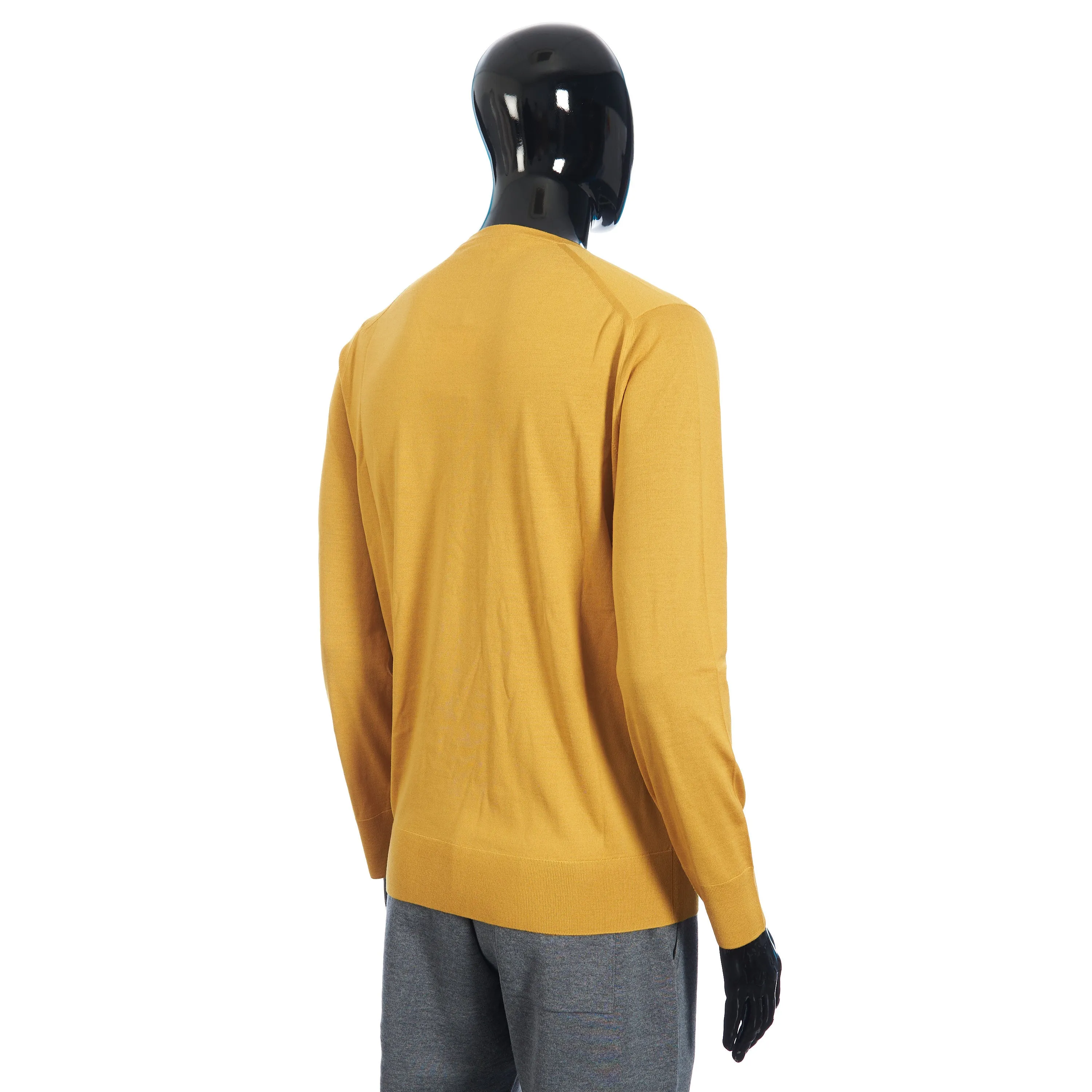 T-Shirt Crewneck Longsleeve In Moroccan Yellow Wish Wool