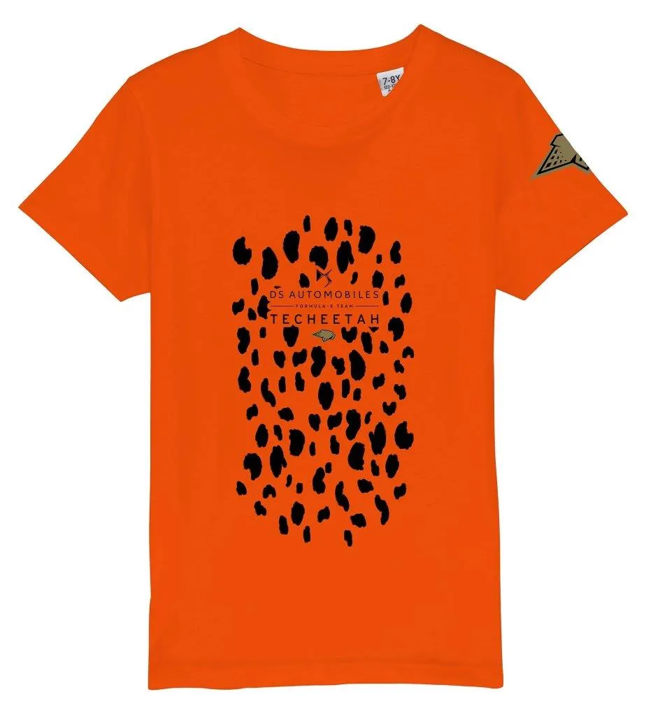T-SHIRT TECHEETAH Childrens Kids Formula E Team Orange Cheetah NEW! Age 5-6
