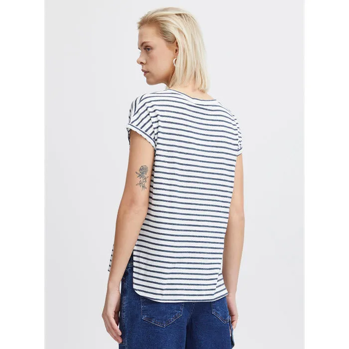T-Shirt «YULIETTA» in Total Eclipse Stripe von ICHI