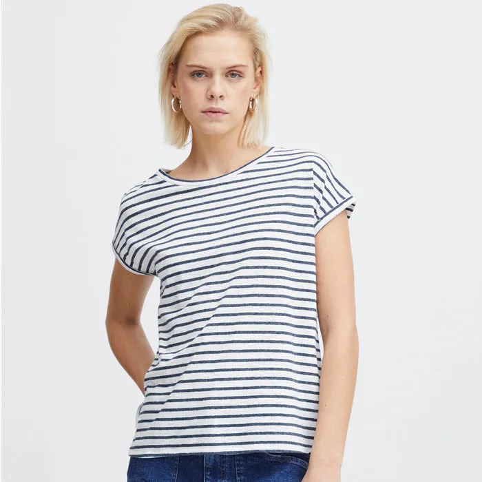 T-Shirt «YULIETTA» in Total Eclipse Stripe von ICHI
