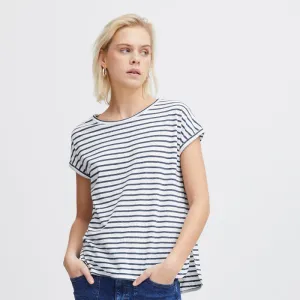 T-Shirt «YULIETTA» in Total Eclipse Stripe von ICHI