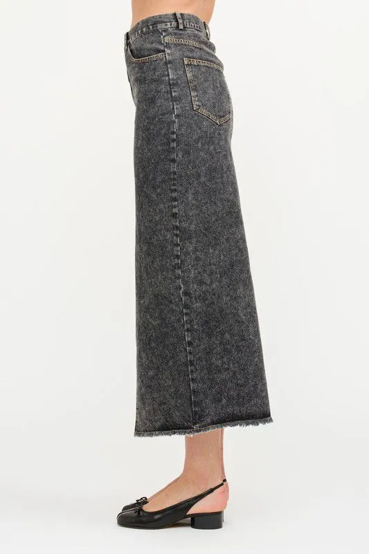 Take a Moment Denim Skirt