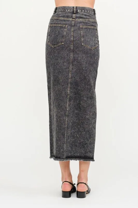 Take a Moment Denim Skirt
