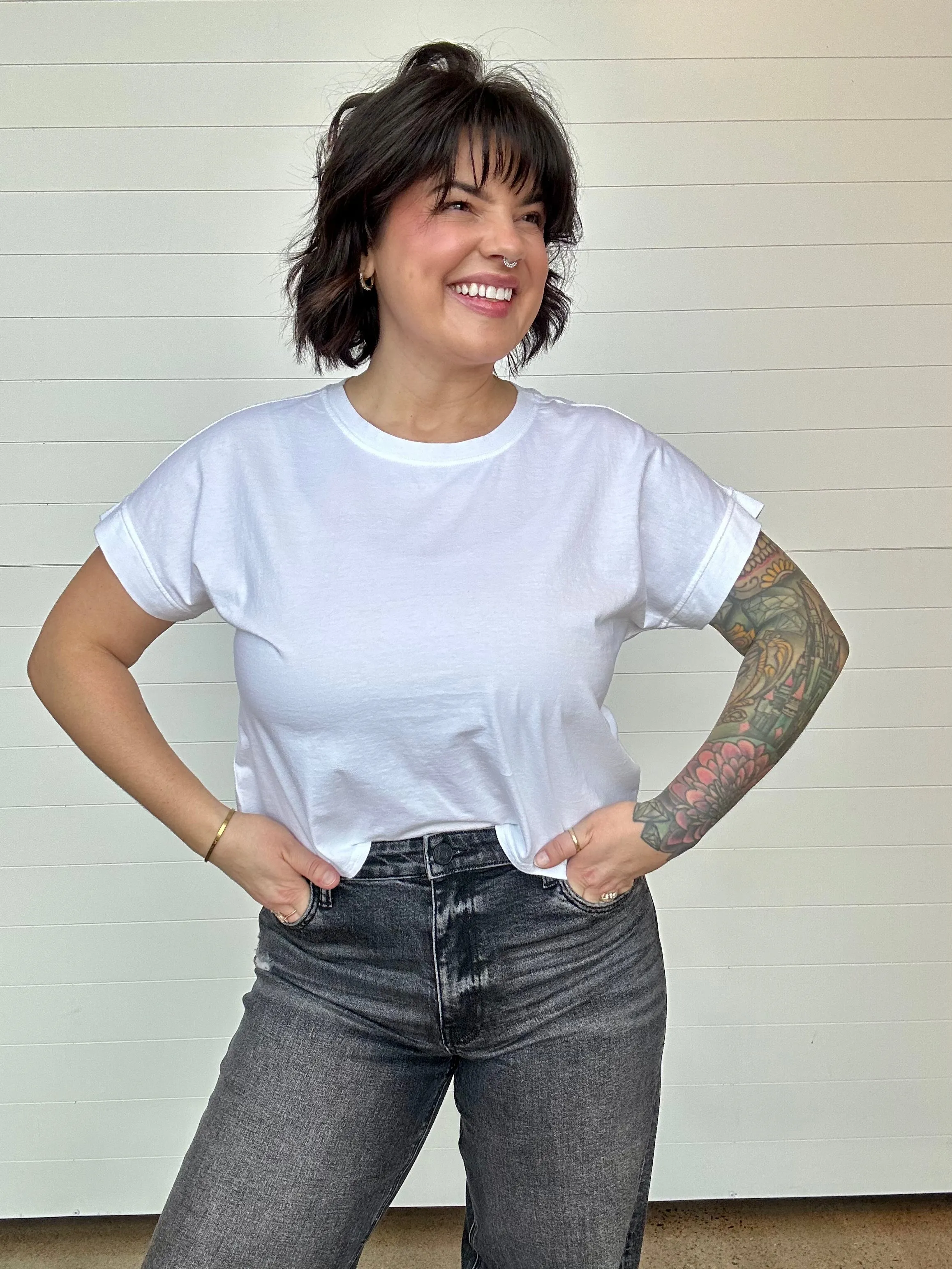 The Callie Crewneck Basic Tee