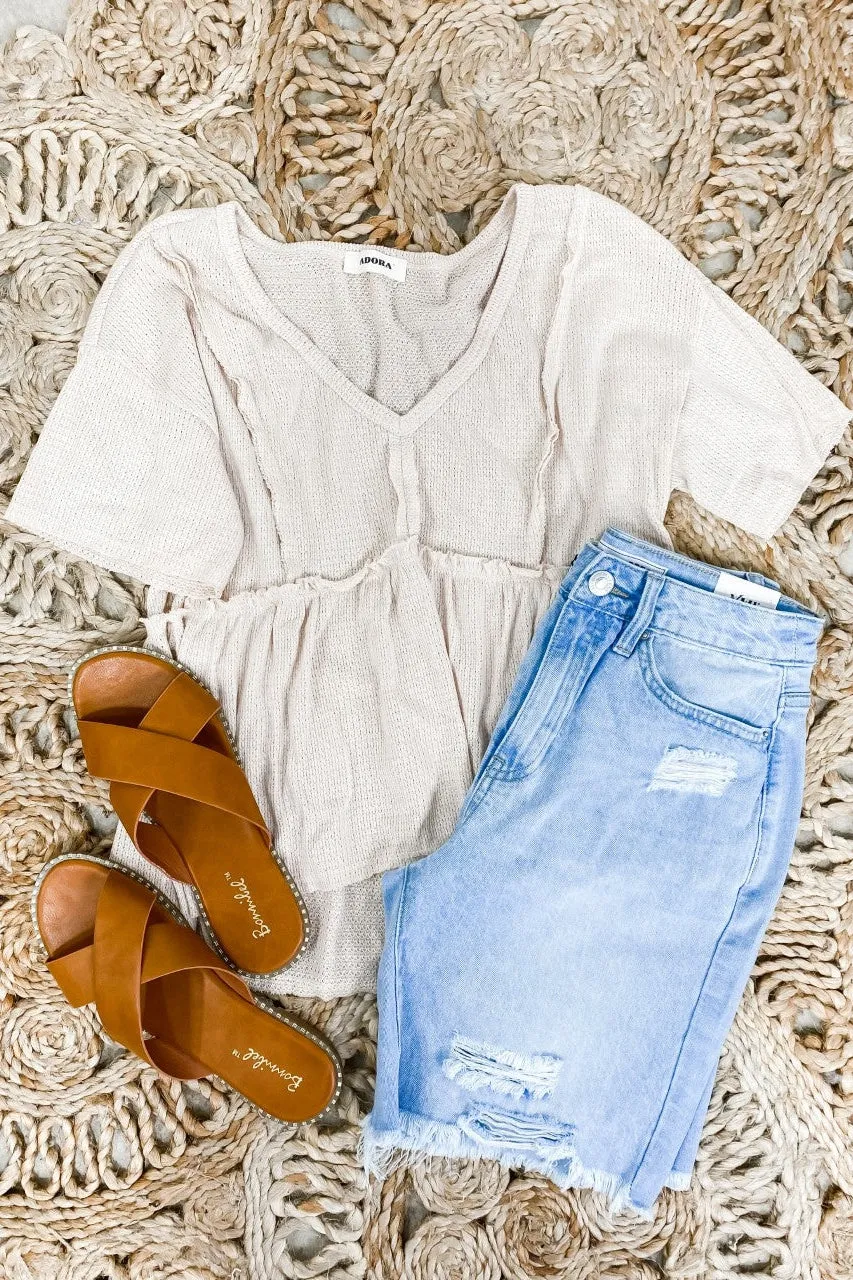 The Charlie's- {Light OR Dark Wash} Distressed Shorts w/ Frayed Hem