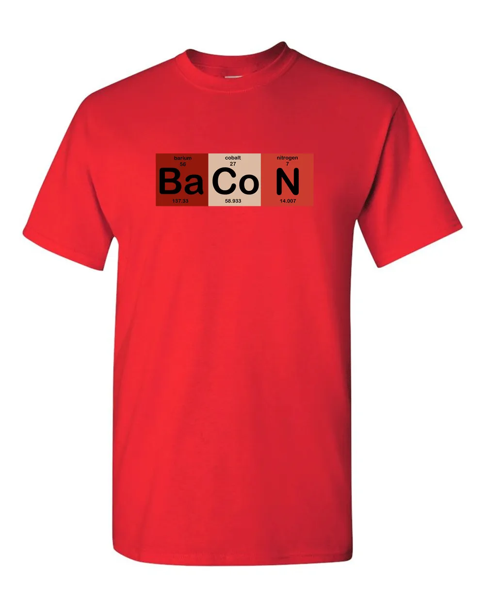 The Chemistry of Bacon T Shirt Funny Brunch Periodic Table Science Tee