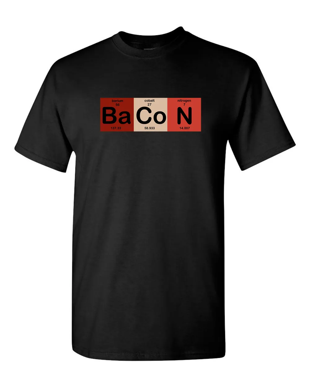 The Chemistry of Bacon T Shirt Funny Brunch Periodic Table Science Tee