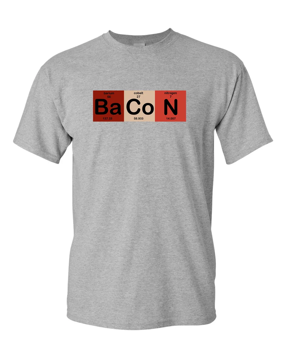 The Chemistry of Bacon T Shirt Funny Brunch Periodic Table Science Tee