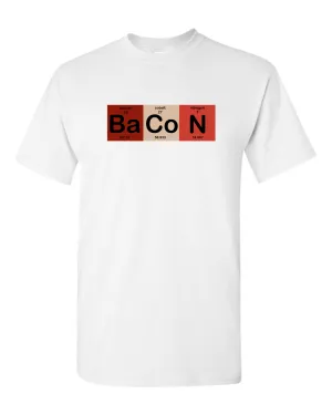 The Chemistry of Bacon T Shirt Funny Brunch Periodic Table Science Tee