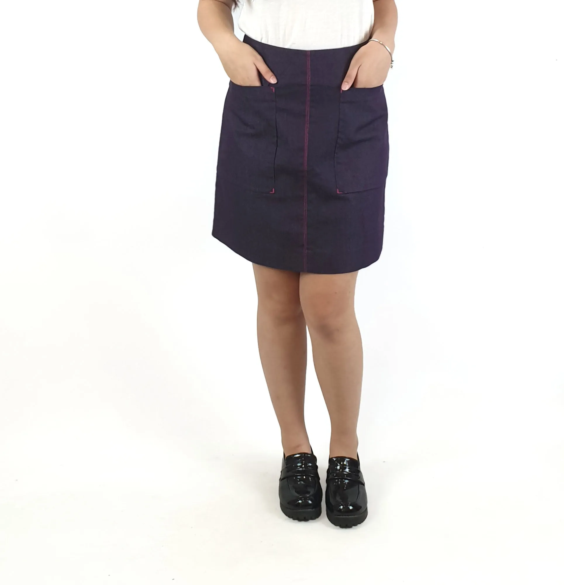 The Letter Q (aka Cue) purple denim skirt size 6