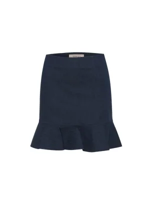 THEO Demeter Denim Trapunto Hem Skirt