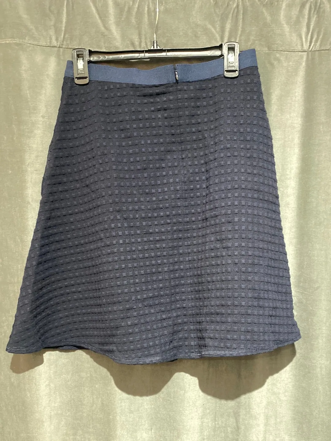 Theory Navy Stretch Knit A Line FLare Skirt