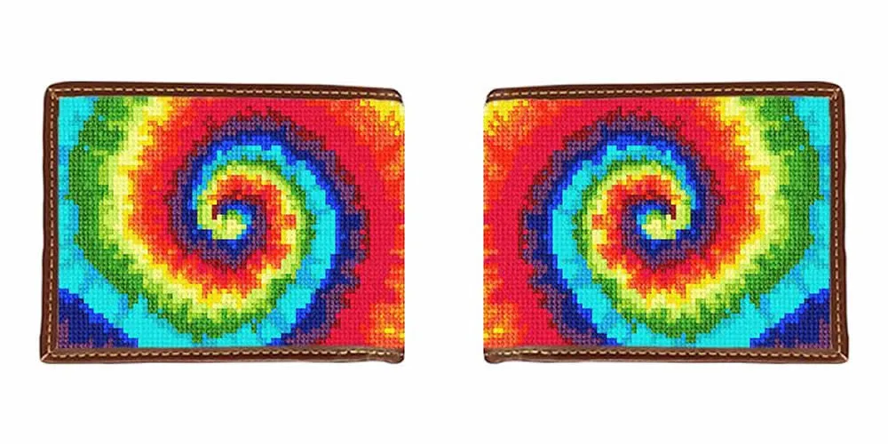 Tie Dye Needlepoint Wallet