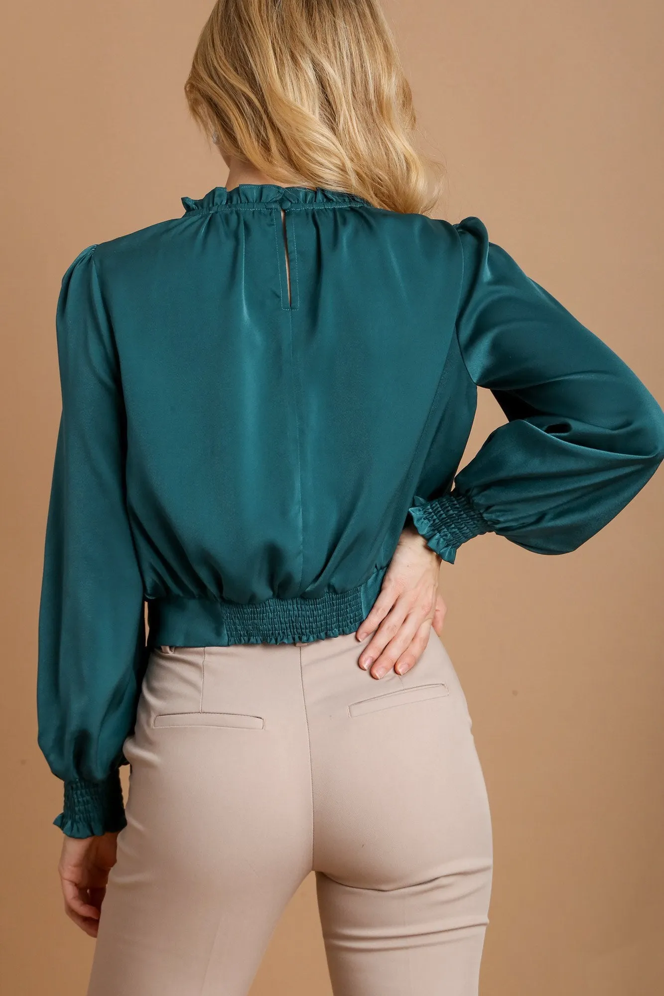 Tied Hem Long Sleeve Blouse