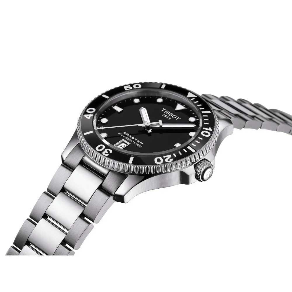 Tissot Seastar 1000 Mens Stainless Steel Black Dial Watch