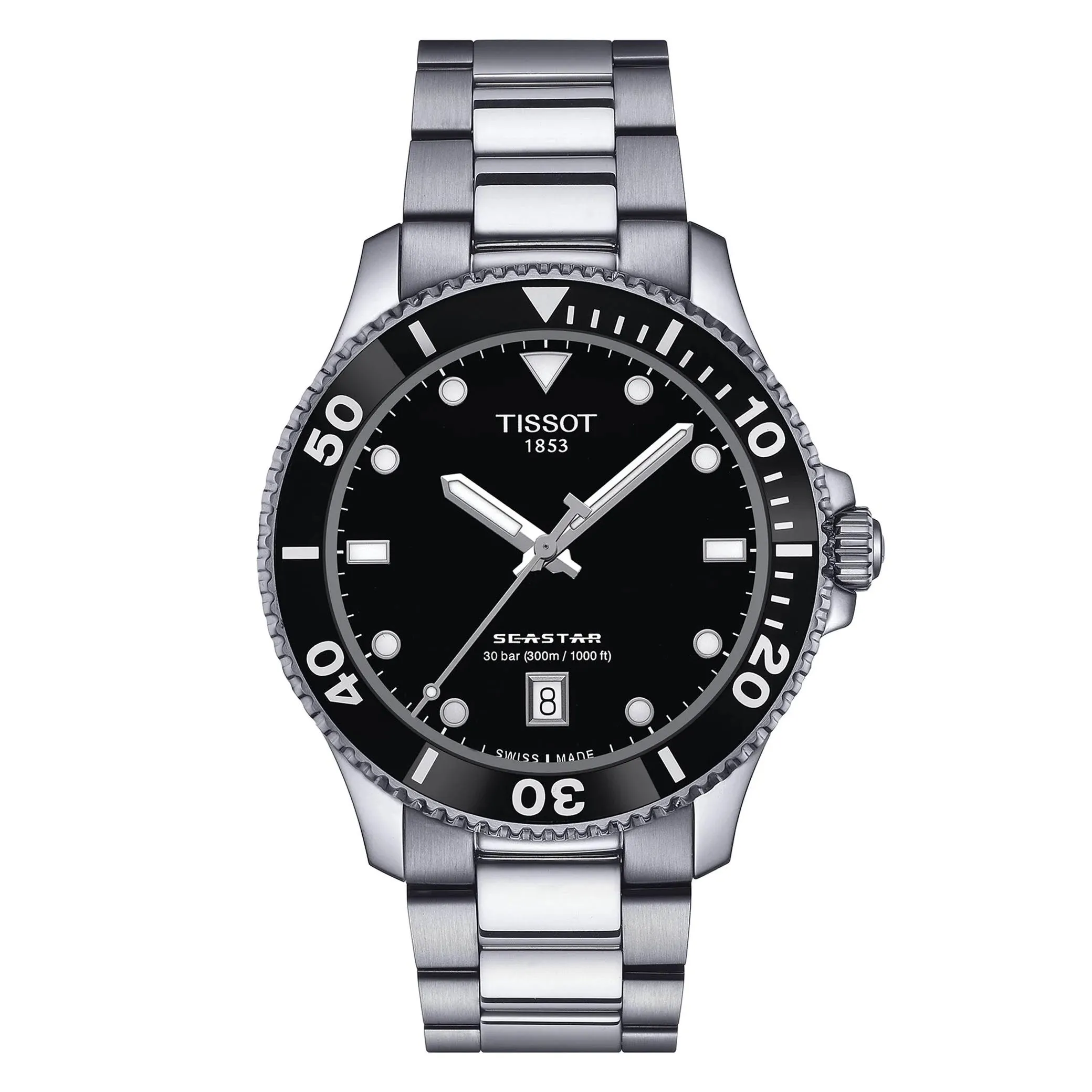 Tissot Seastar 1000 Mens Stainless Steel Black Dial Watch