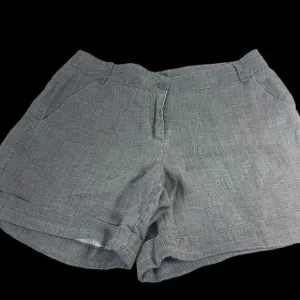 Tommy Bahama Grey 100% Linen Cuffed Shorts Sz 10