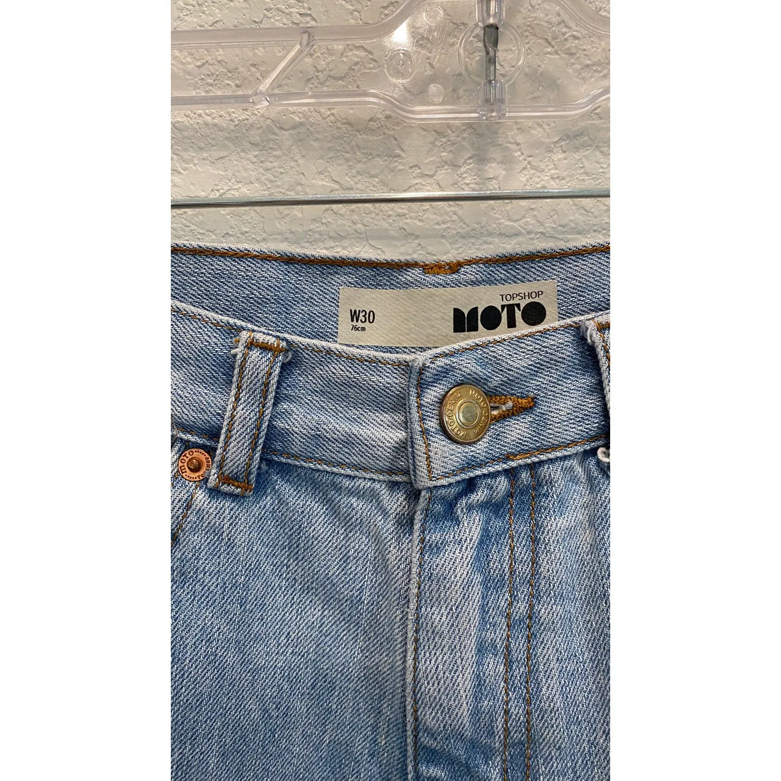 TOPSHOP High Waist Cuffed Denim Shorts‎ Size 30