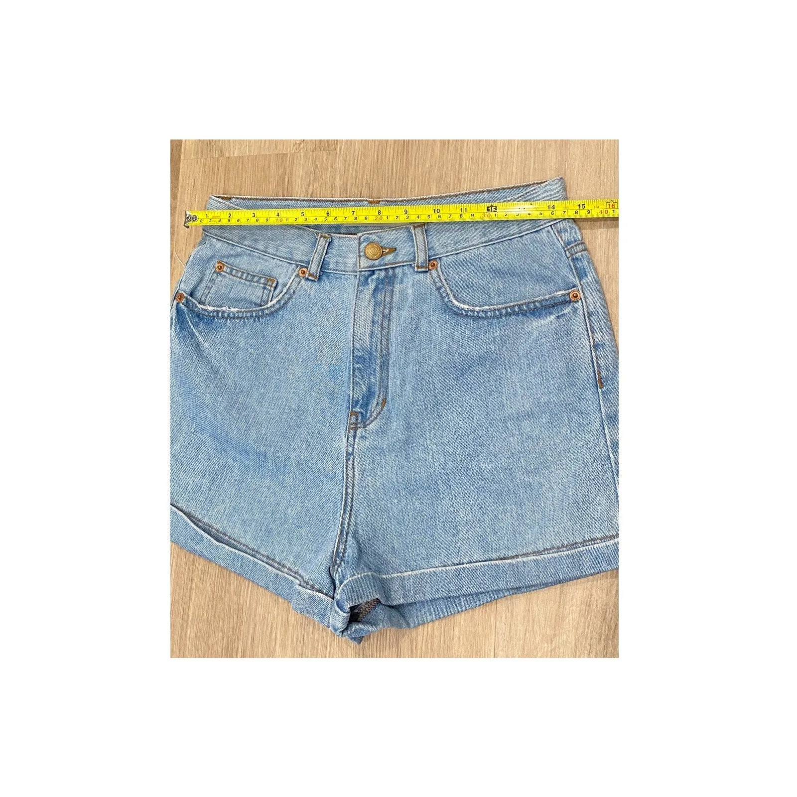 TOPSHOP High Waist Cuffed Denim Shorts‎ Size 30