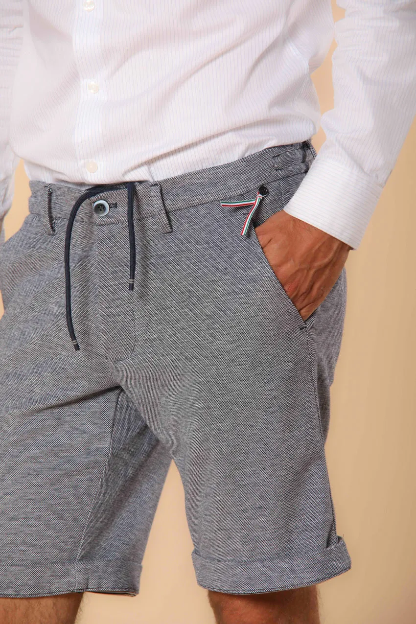 Torino Jog men's chino jogger bermuda shorts in double-faced cotton piqué, slim fit