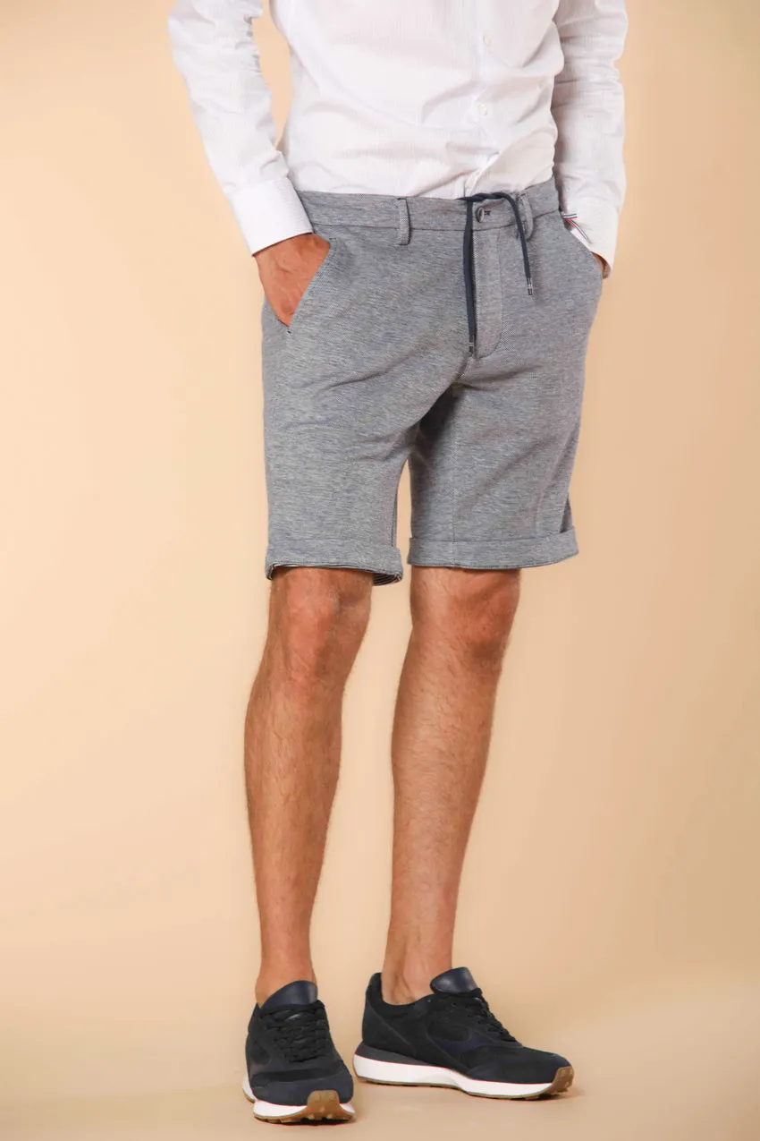 Torino Jog men's chino jogger bermuda shorts in double-faced cotton piqué, slim fit