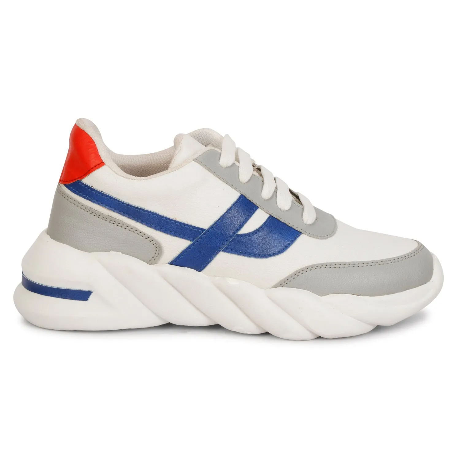 Trendy & Stylish 100% Vegan Leather Sporty Sneakers