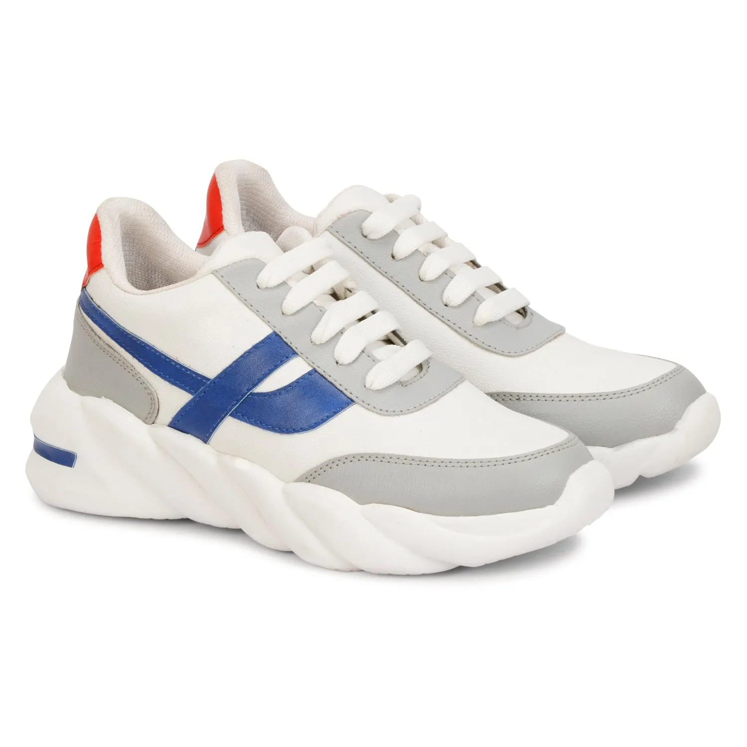 Trendy & Stylish 100% Vegan Leather Sporty Sneakers