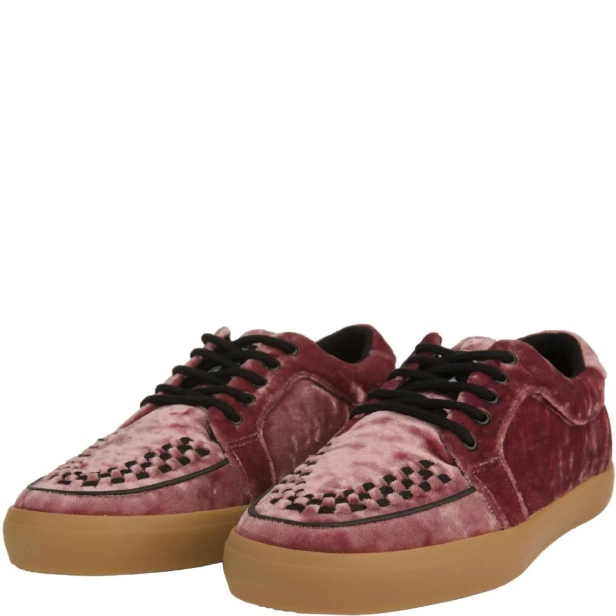 T.U.K for Women: Rose Pink Velvet VLK Sneakers