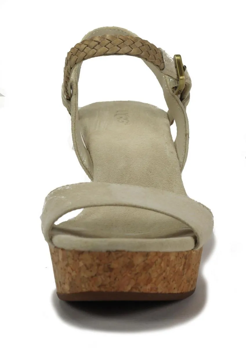 UGG Australia Dalessio Cream Wedge Sandal Cream